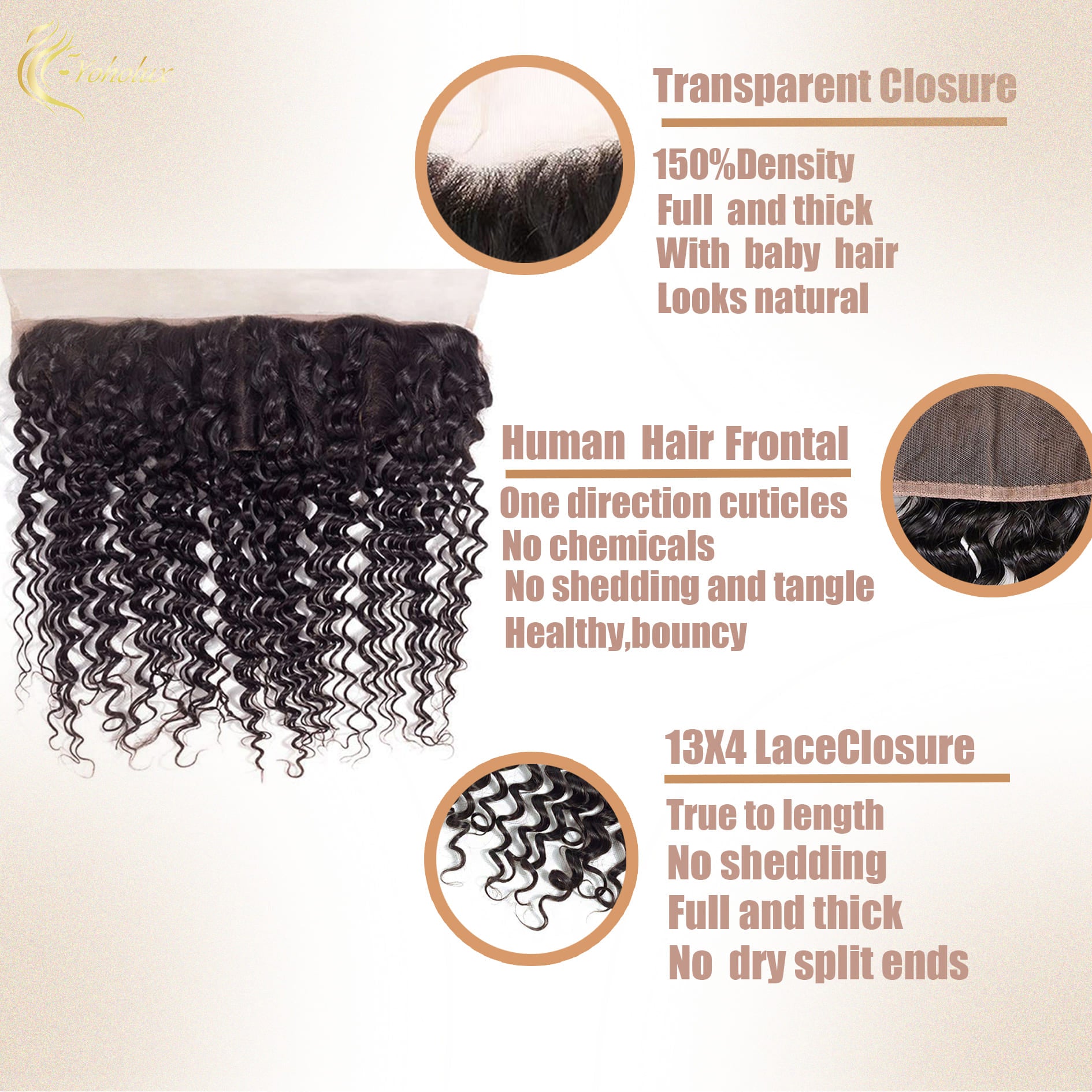 Yoholus Deep Waves 13*4 Transparent Lace Frontal