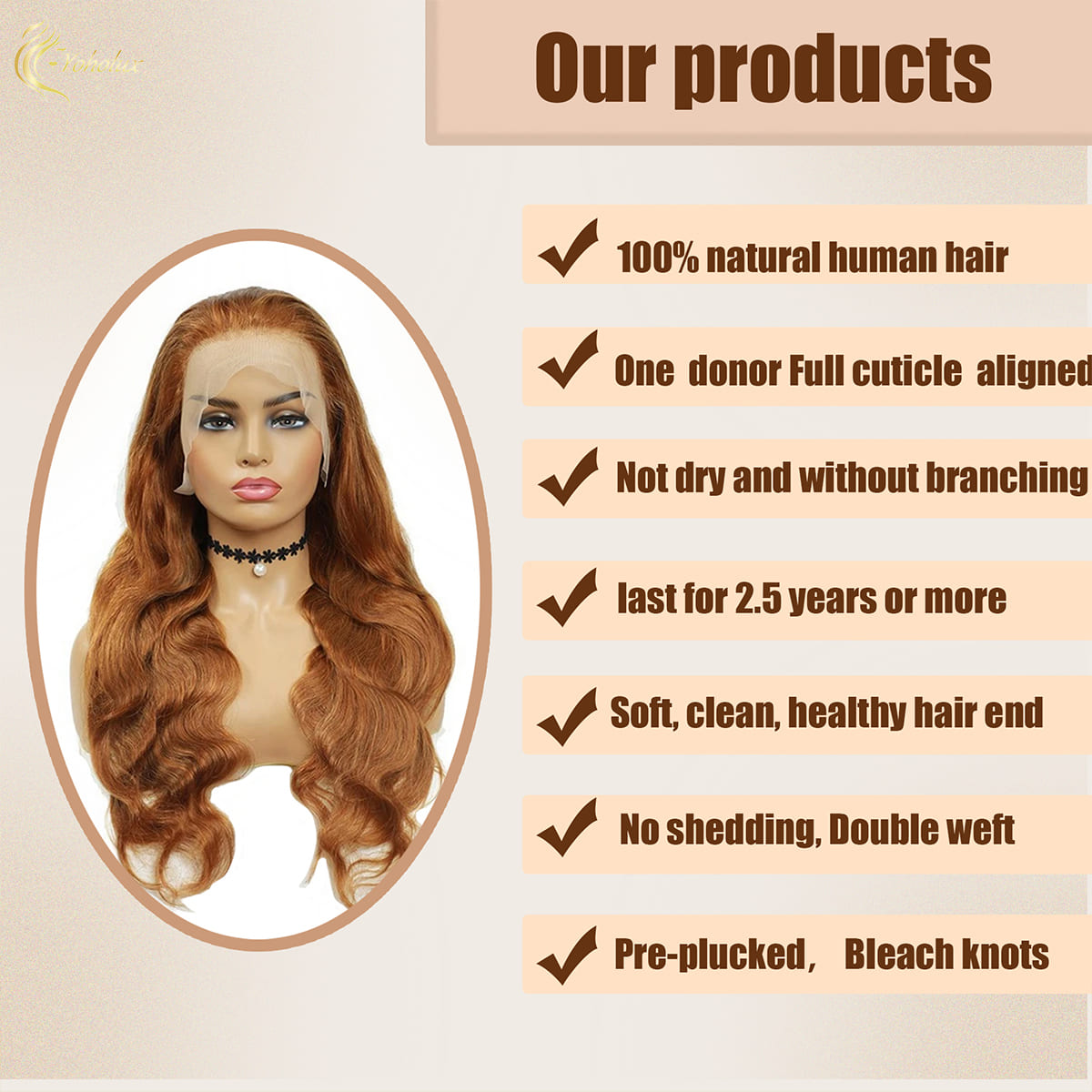 Yoholus #4-350 Body Wave Wig With 13*4 Lace Frontal