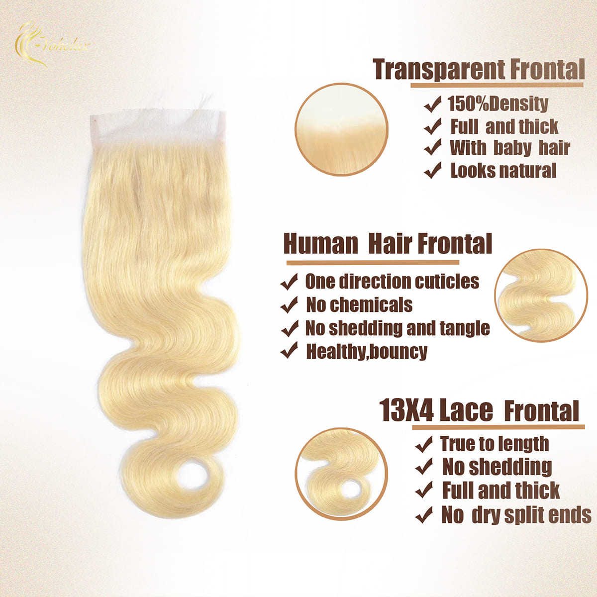 Yoholus 613 Body Wave 5*5 Lace Closure