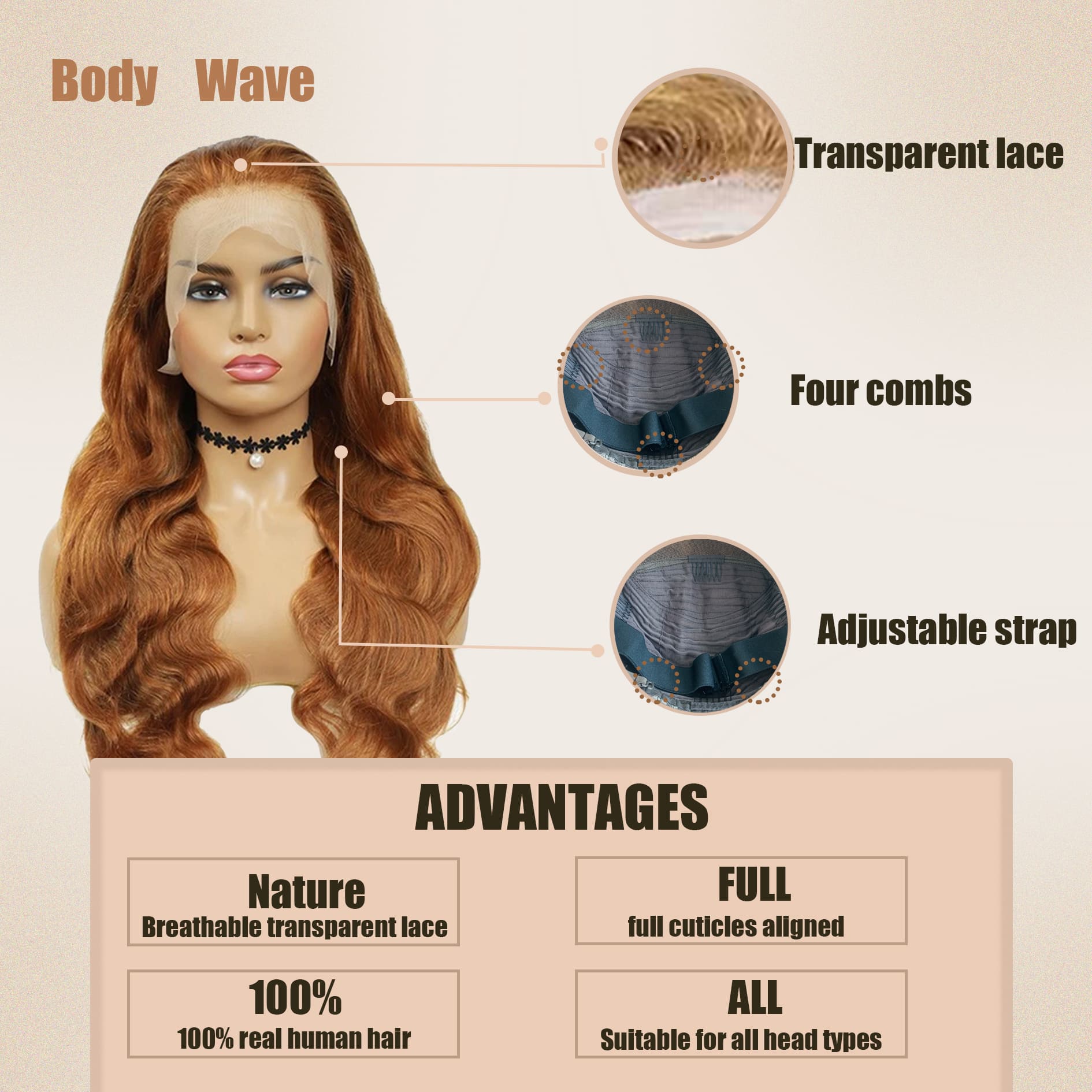 Yoholus #4-350 Body Wave Wig With 13*4 Lace Frontal