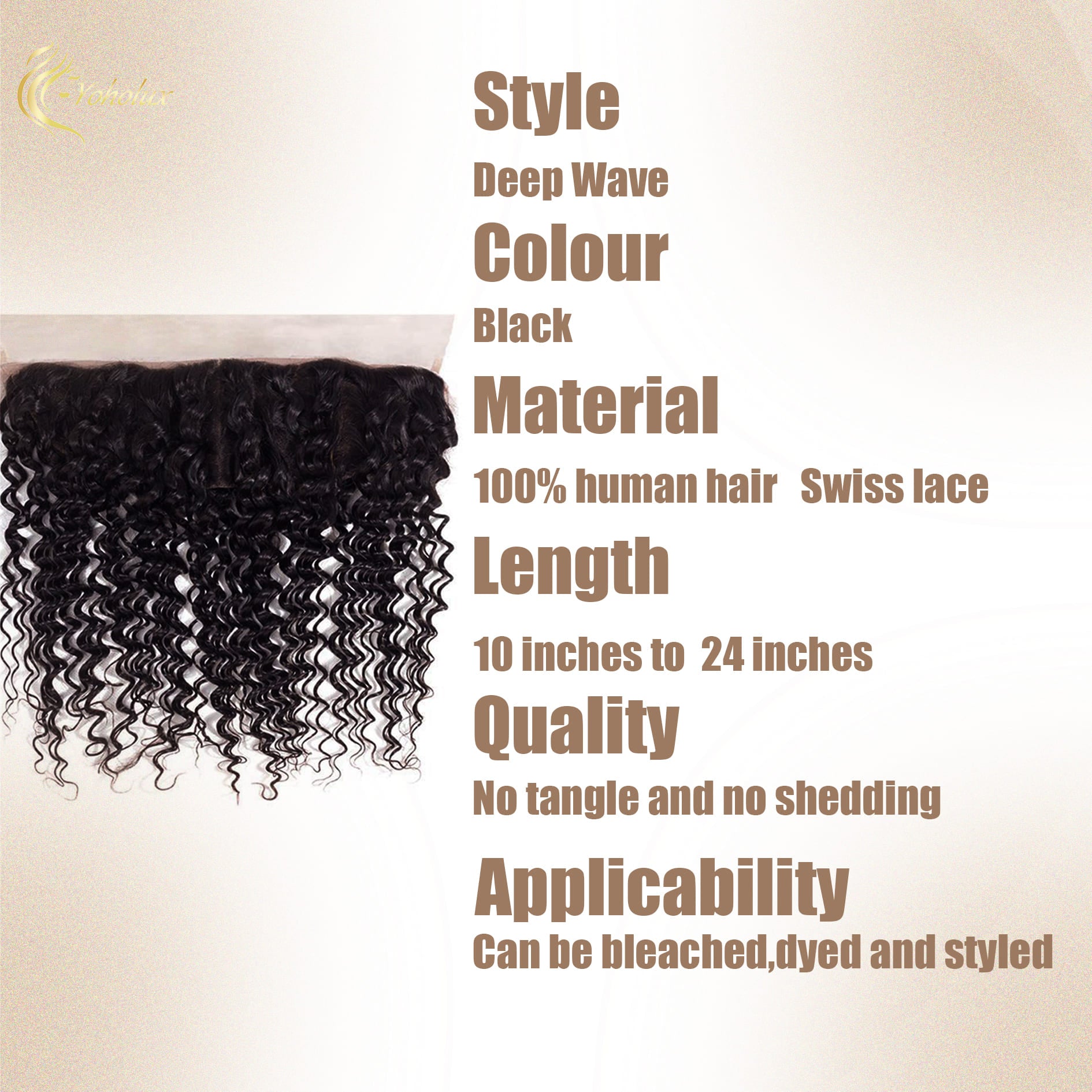 Yoholus Deep Waves 13*4 Transparent Lace Frontal