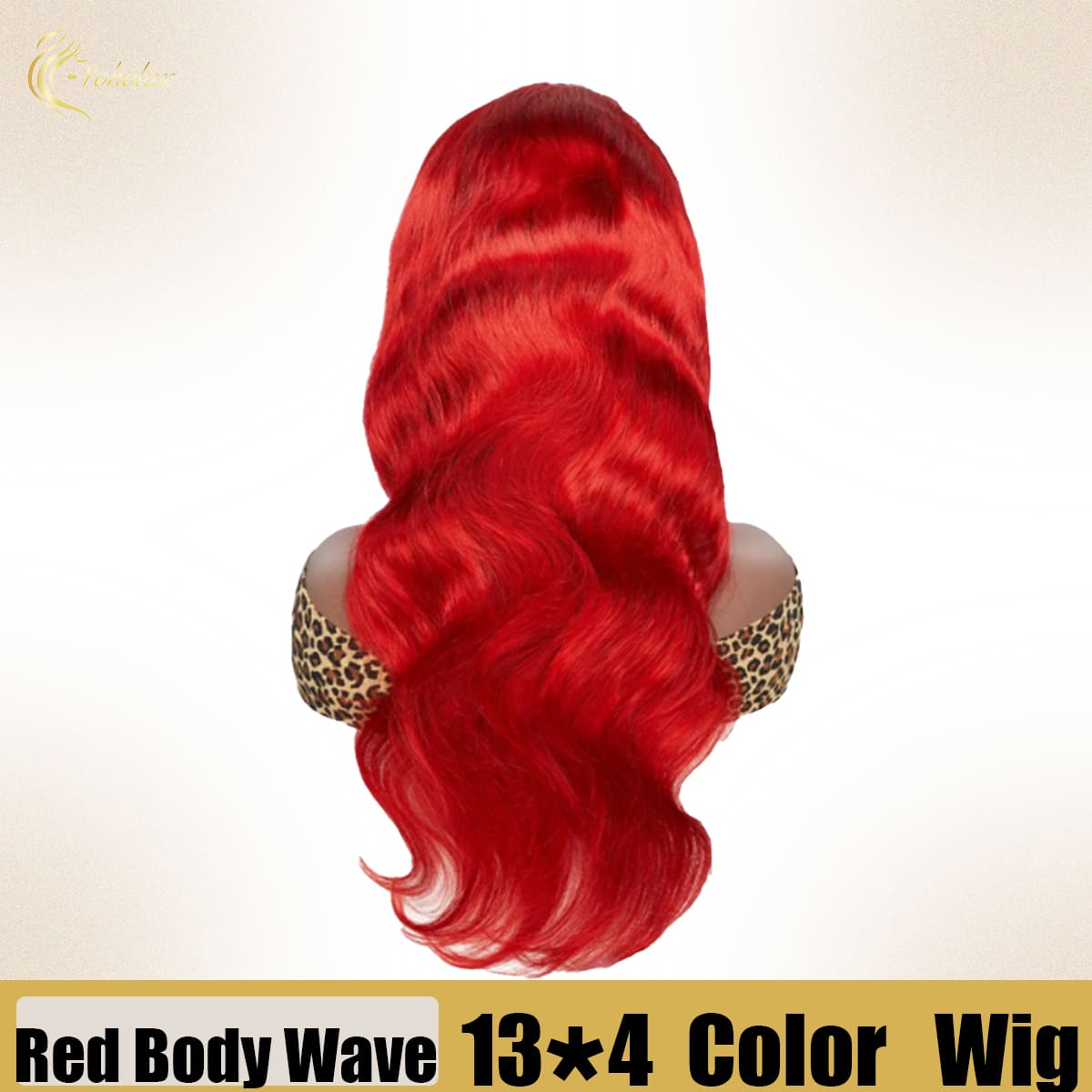 Yoholus Red Body Wave Wig with 13*4 Transparent Lace Frontal