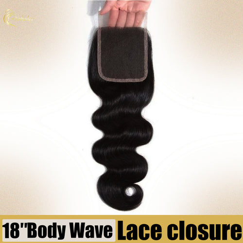 4*4 Transparent Lace Closure Body Wave 100% Human Hair