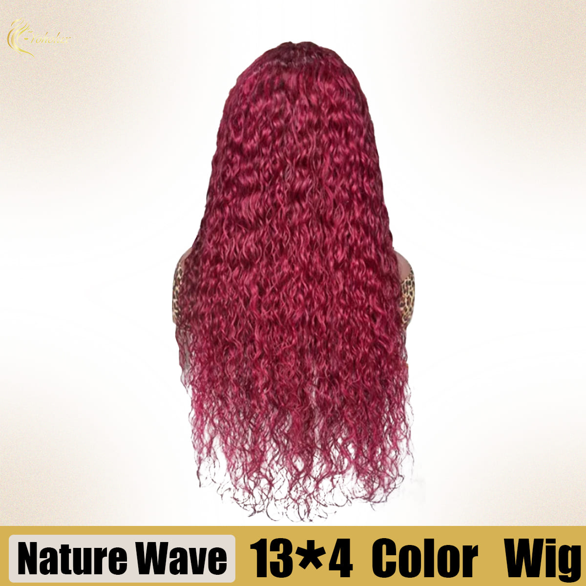 Yoholus Red Deep Wave Wig with 13*4 Transparent Lace Frontal