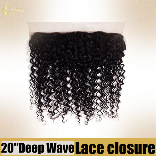 13*4 Transparent Lace Frontal Deep Waves Human Virgin Hair