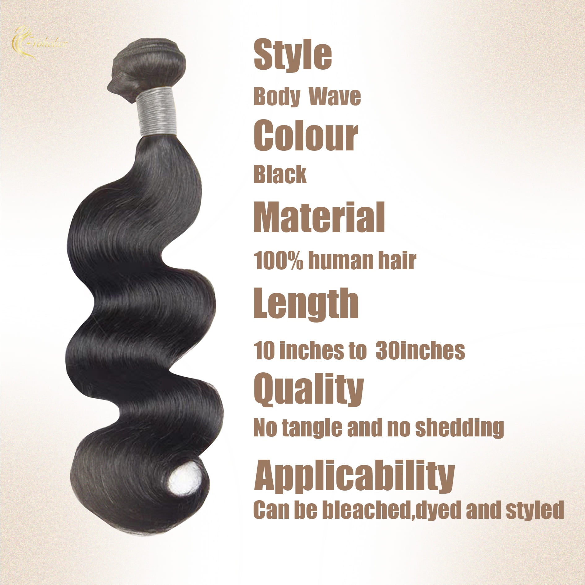 Yoholus Body Wave Hair Bundle 100% Human Hair