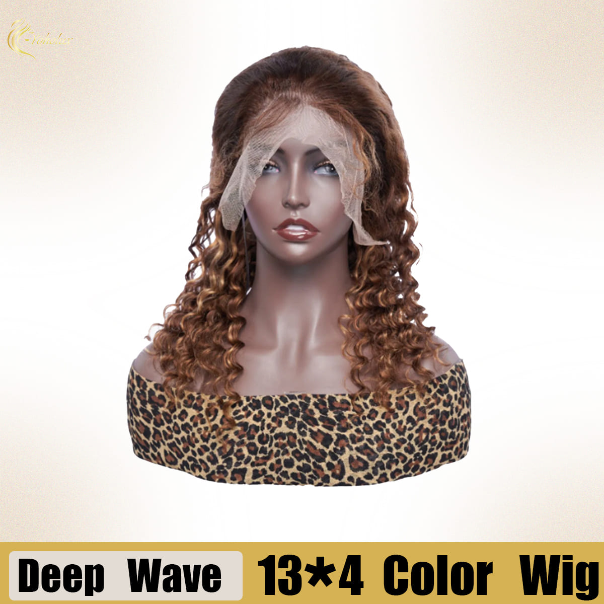 Yoholus P4-27 Deep Wave Wig with 13*4 Transparent Lace Frontal