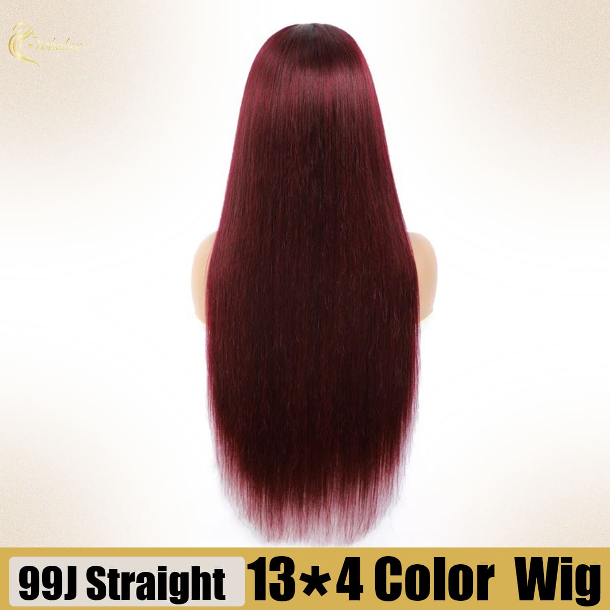 Yoholus 99J Straight Wig with 13*4 Transparent Lace Frontal