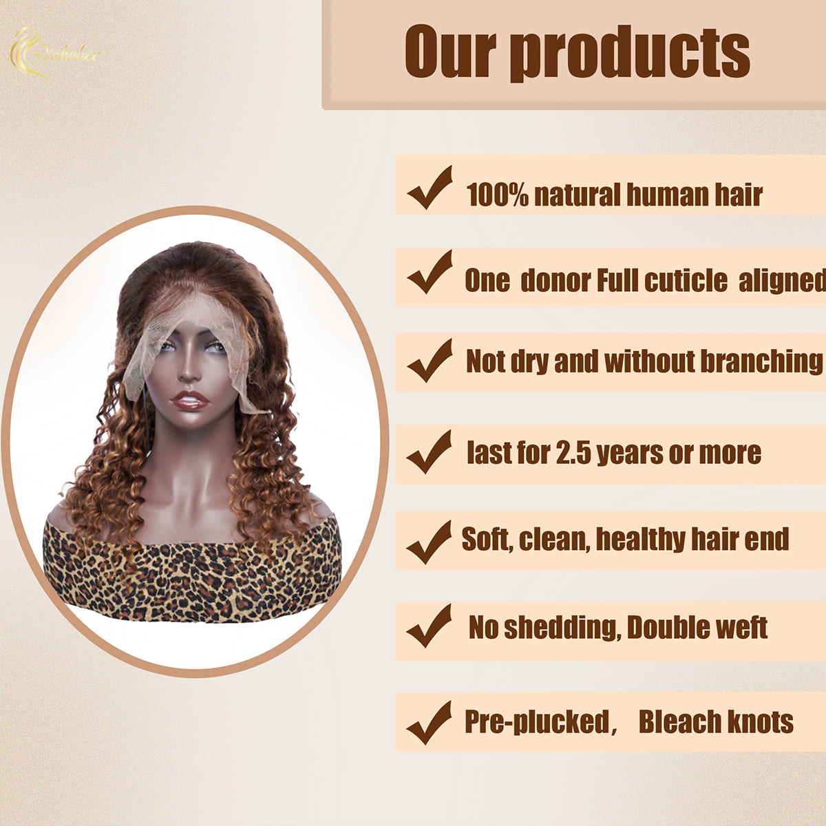 Yoholus P4-27 Deep Wave Wig with 13*4 Transparent Lace Frontal