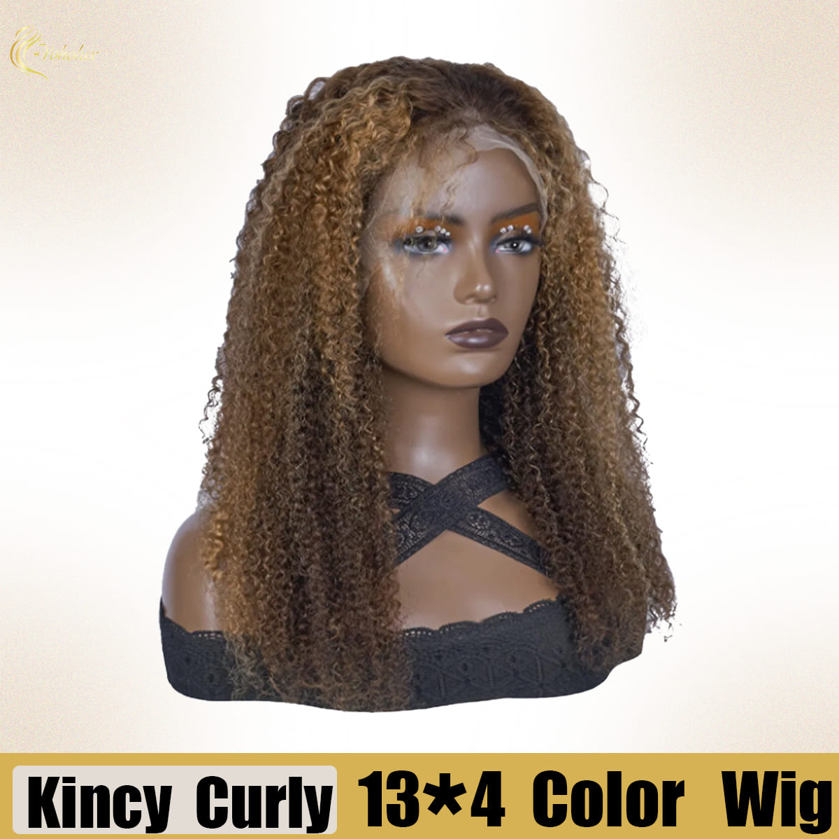 Yoholus P4-27 Kincy Curly Wig with 13*4 Transparent Lace Frontal