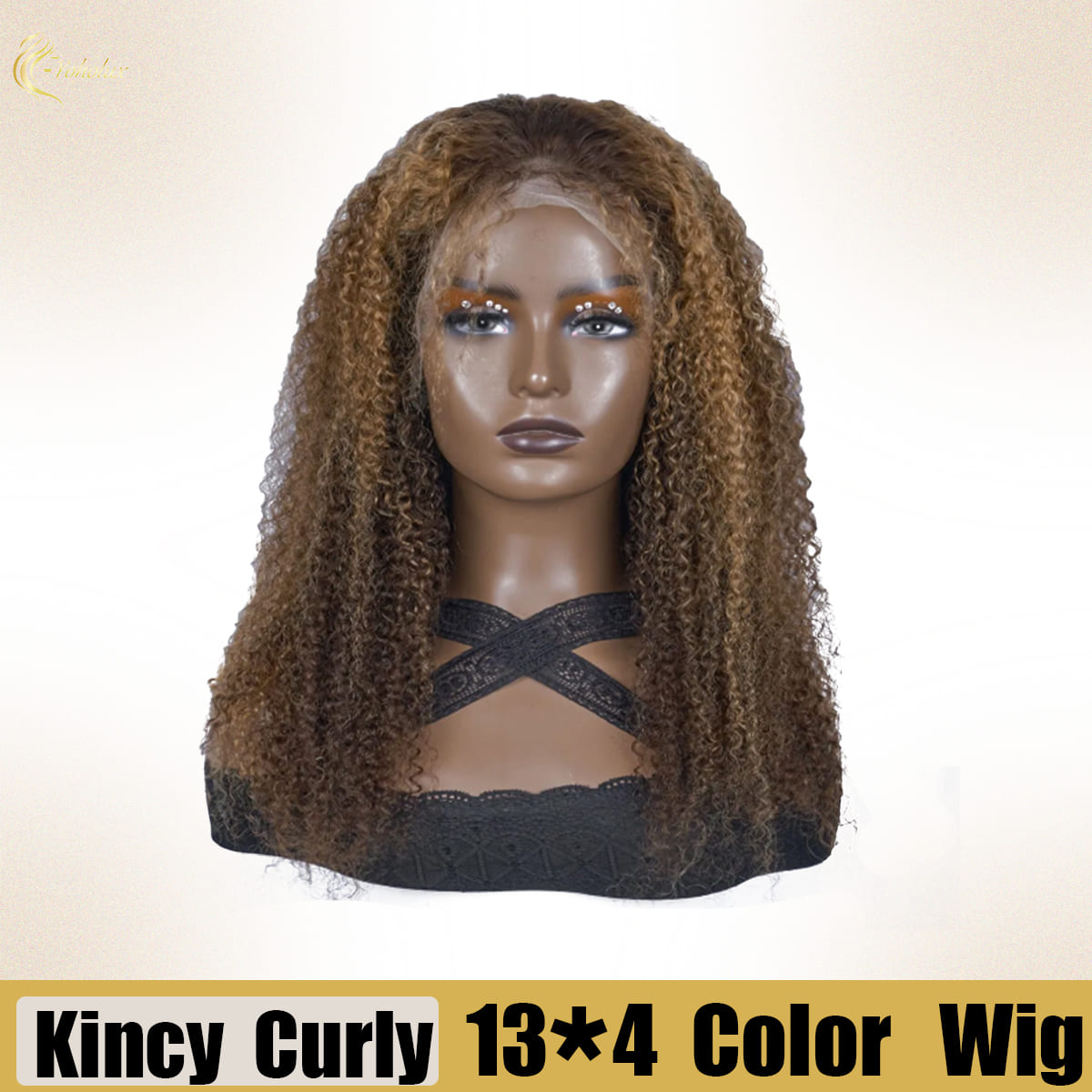 Yoholus P4-27 Kincy Curly Wig with 13*4 Transparent Lace Frontal