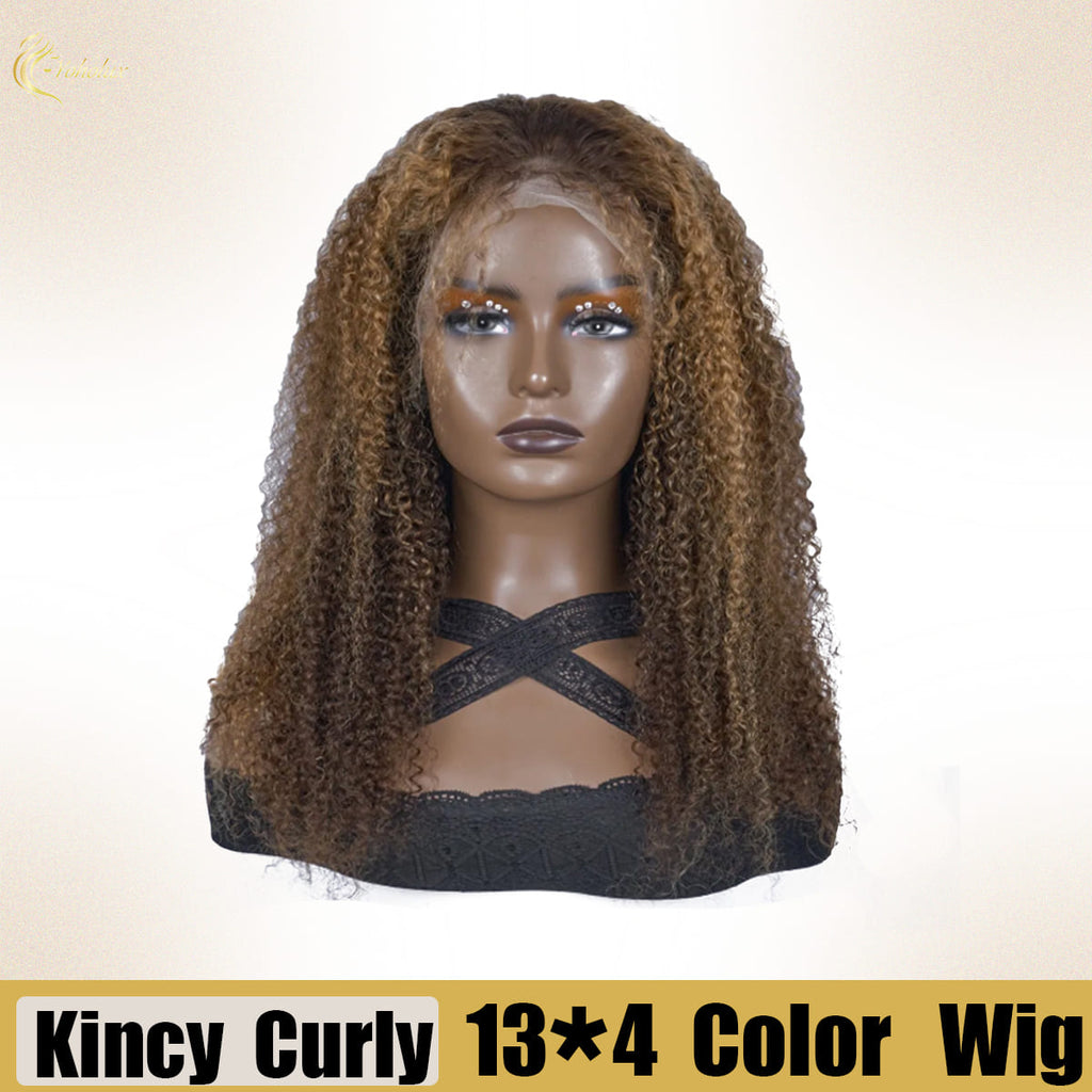 Yoholus P4-27 Kincy Curly Wig with 13*4 Transparent Lace Frontal