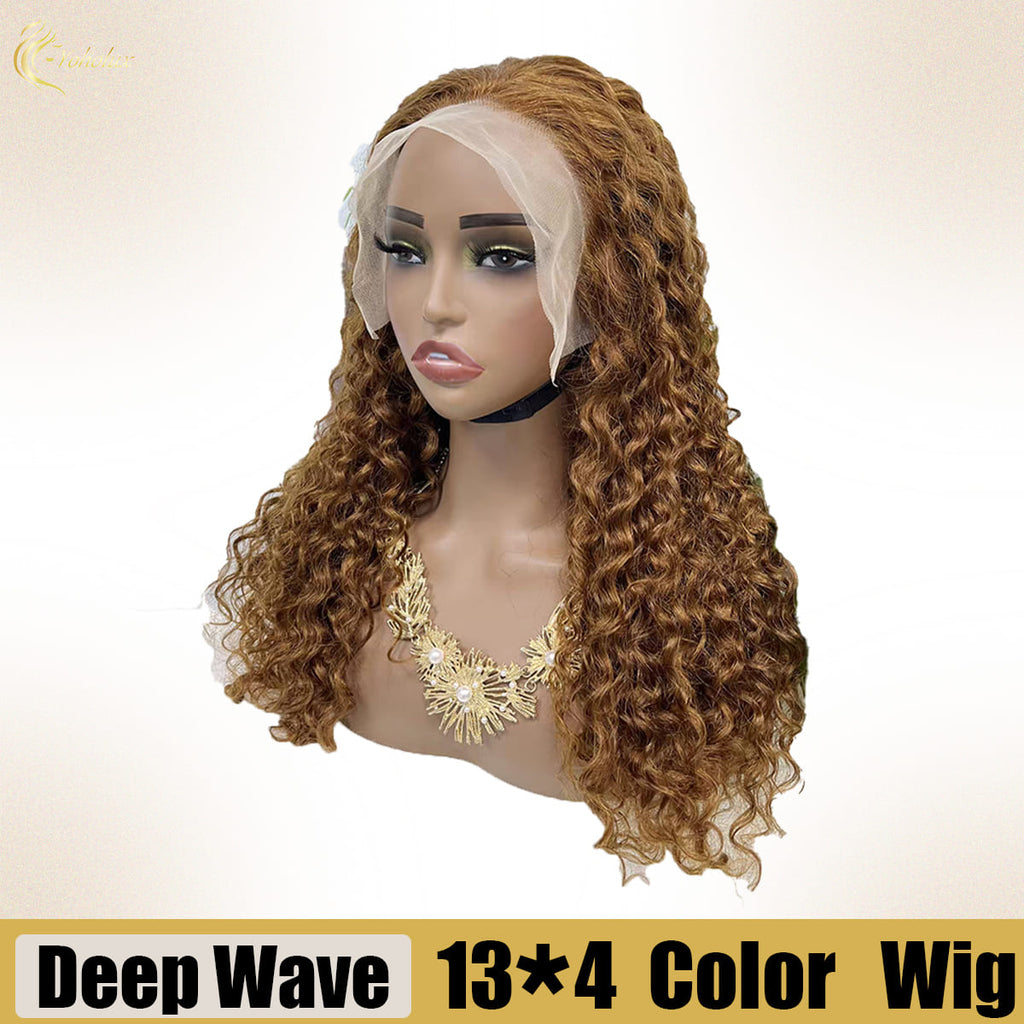 Yoholus P4/30 Deep Wave Wig With 13*4 Transparent Lace Frontal