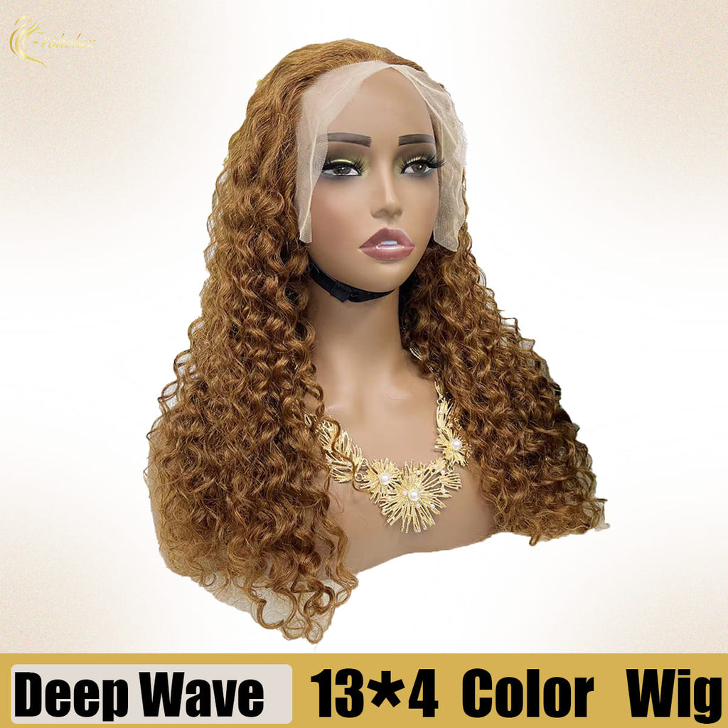 Yoholus P4/30 Deep Wave Wig With 13*4 Transparent Lace Frontal