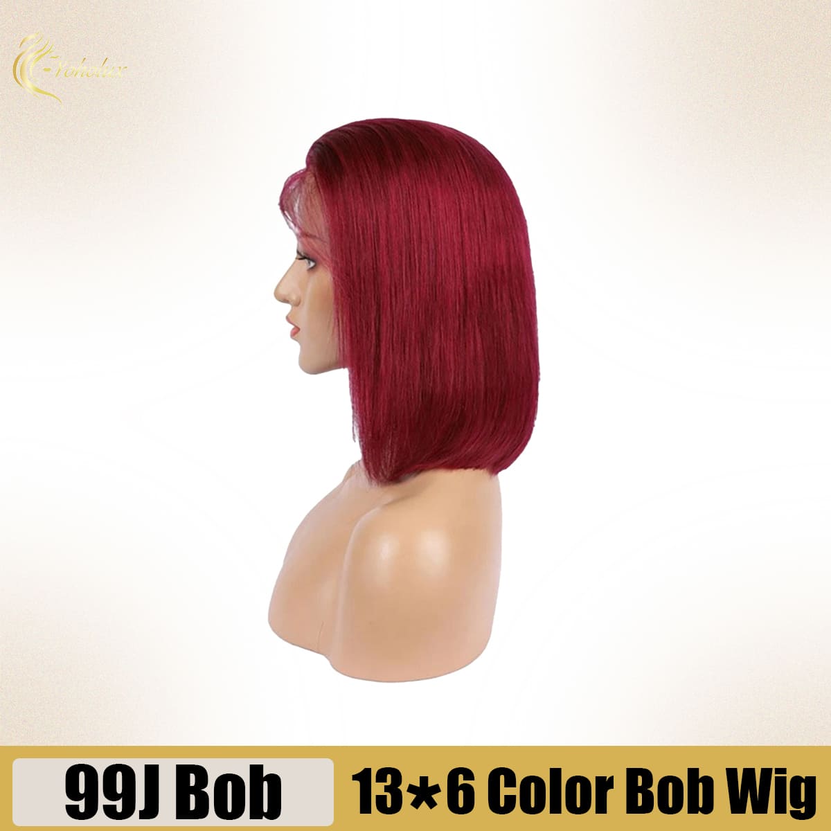 Yoholus Straight 99J Bob Wig With 13*6 Transparent Lace