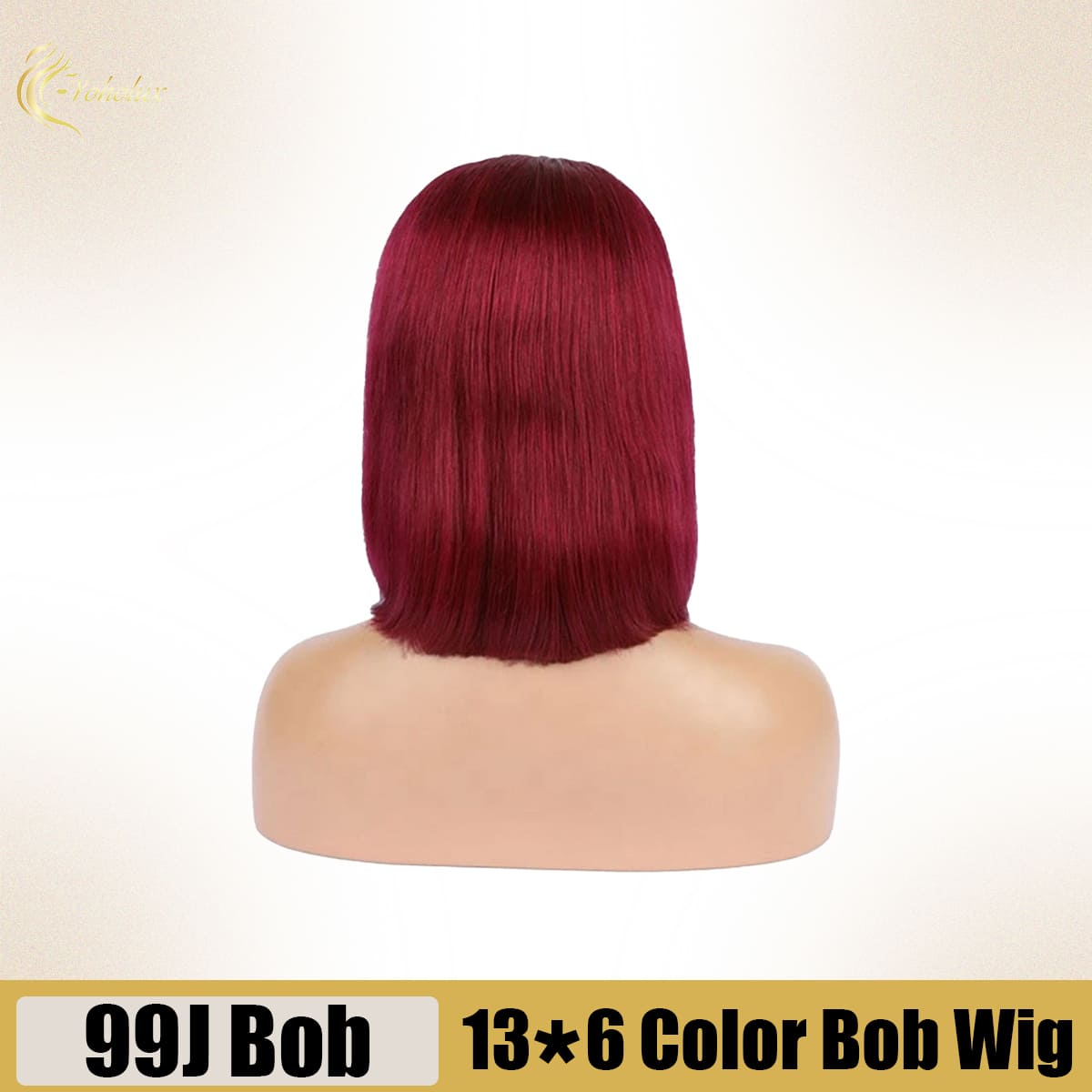 Yoholus Straight 99J Bob Wig With 13*6 Transparent Lace