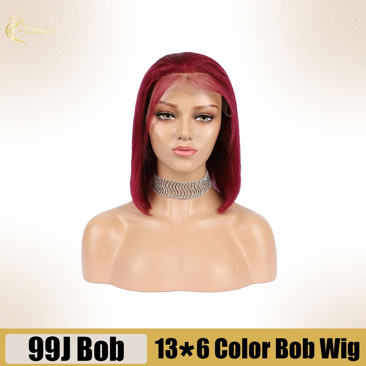 Yoholus Straight 99J Bob Wig With 13*6 Transparent Lace