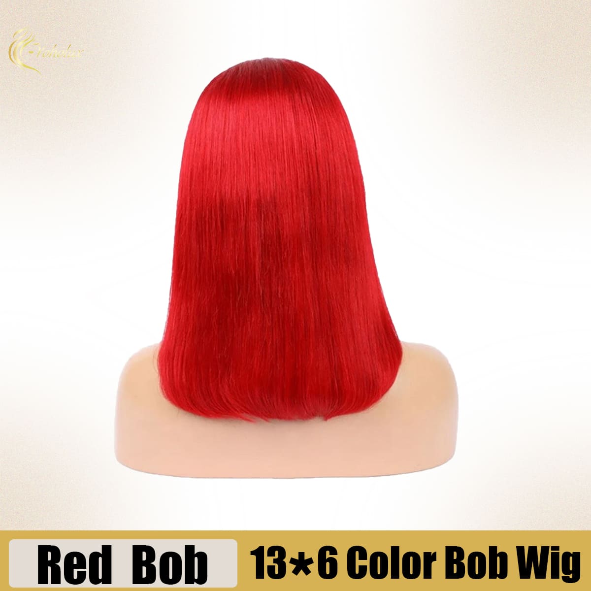 Yoholus Red Bob Wig with 13*6 Transparent Lace Frontal