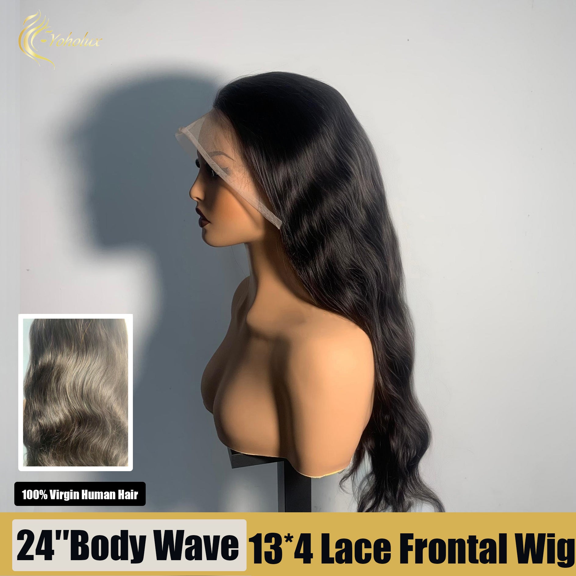 Yoholux Wig Natural Color Body Wave 13*4 Lace Frontal Wig