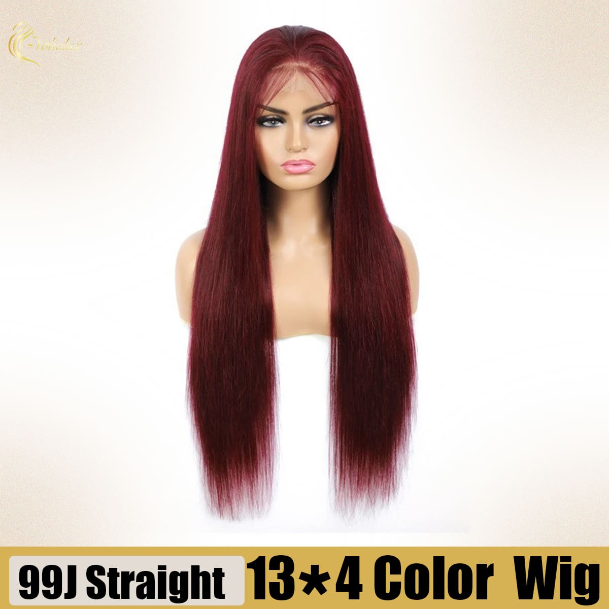 Yoholus 99J Straight Wig with 13*4 Transparent Lace Frontal