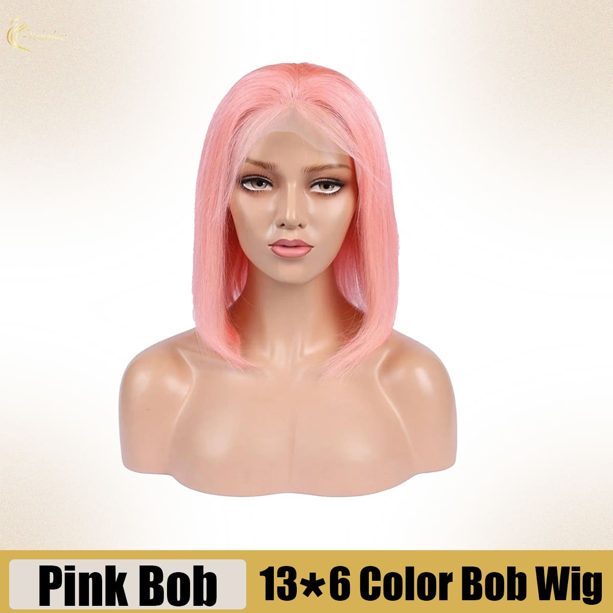 Yoholus Pink Bob Wig with 13*6 Transparent Lace Frontal