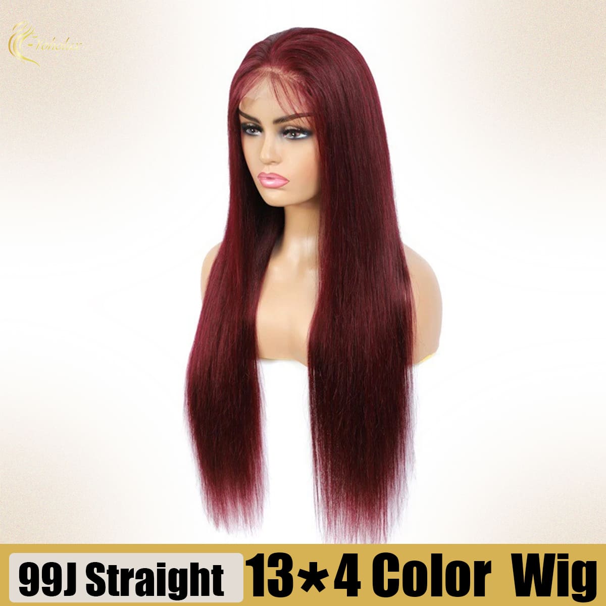 Yoholus 99J Straight Wig with 13*4 Transparent Lace Frontal