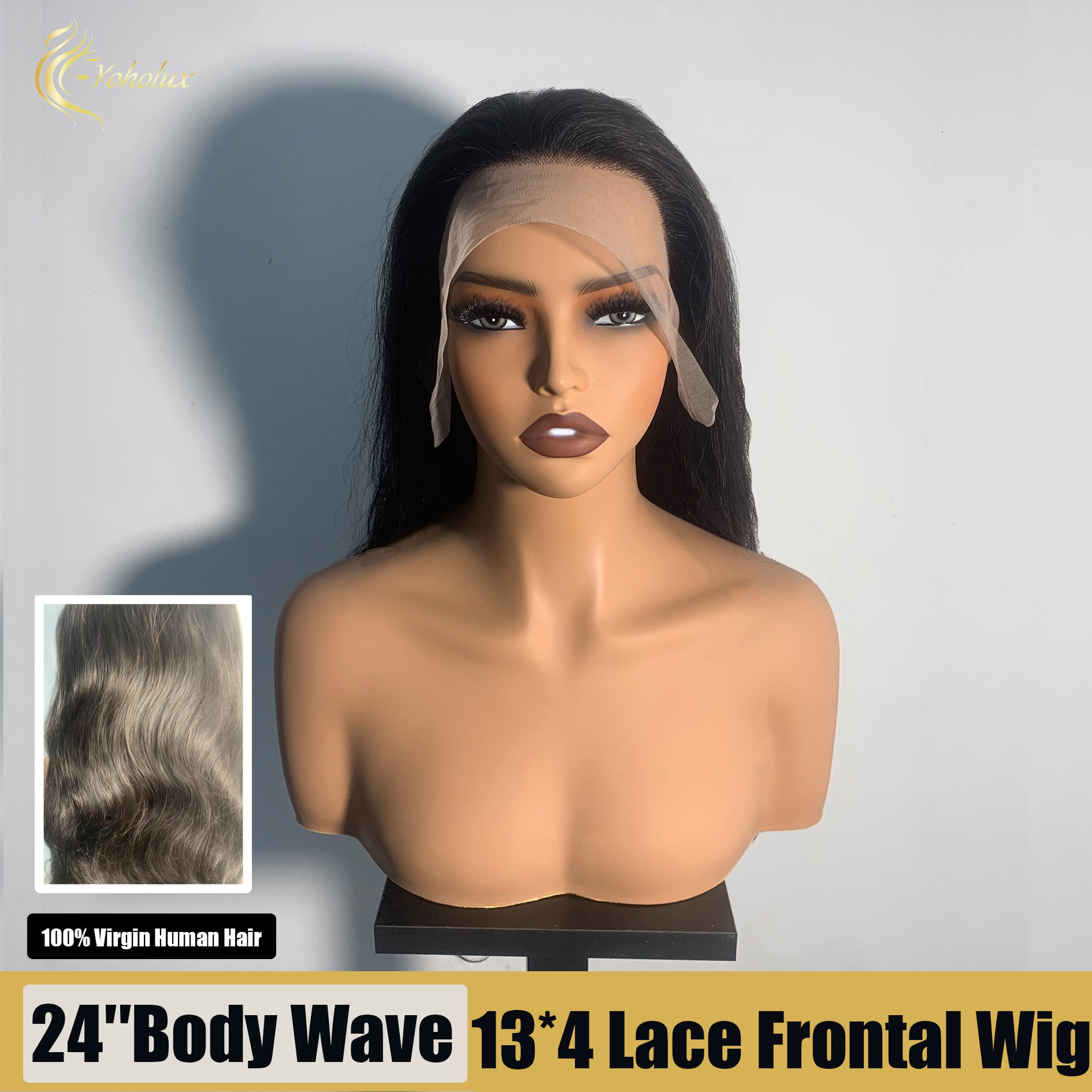 Yoholux Wig Natural Color Body Wave 13*4 Lace Frontal Wig