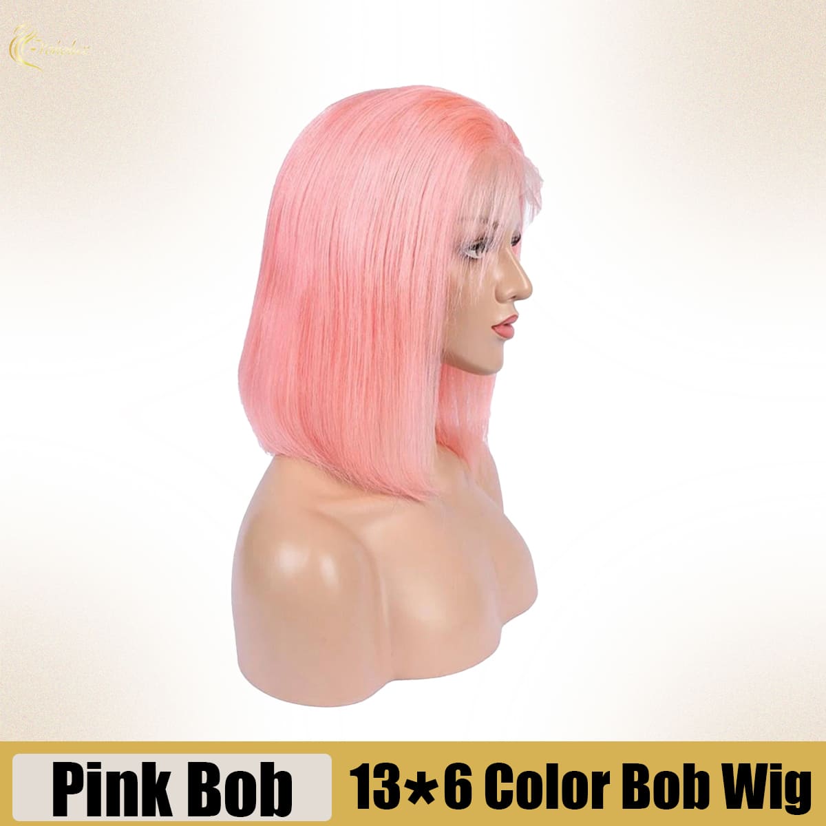 Yoholus Pink Bob Wig with 13*6 Transparent Lace Frontal