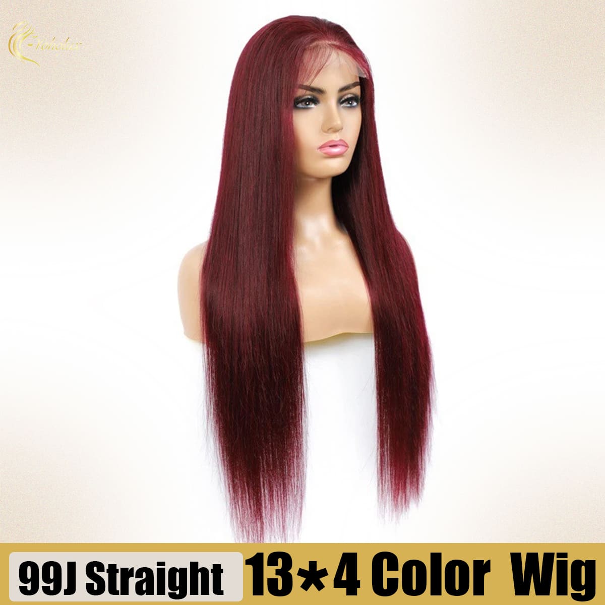 Yoholus 99J Straight Wig with 13*4 Transparent Lace Frontal