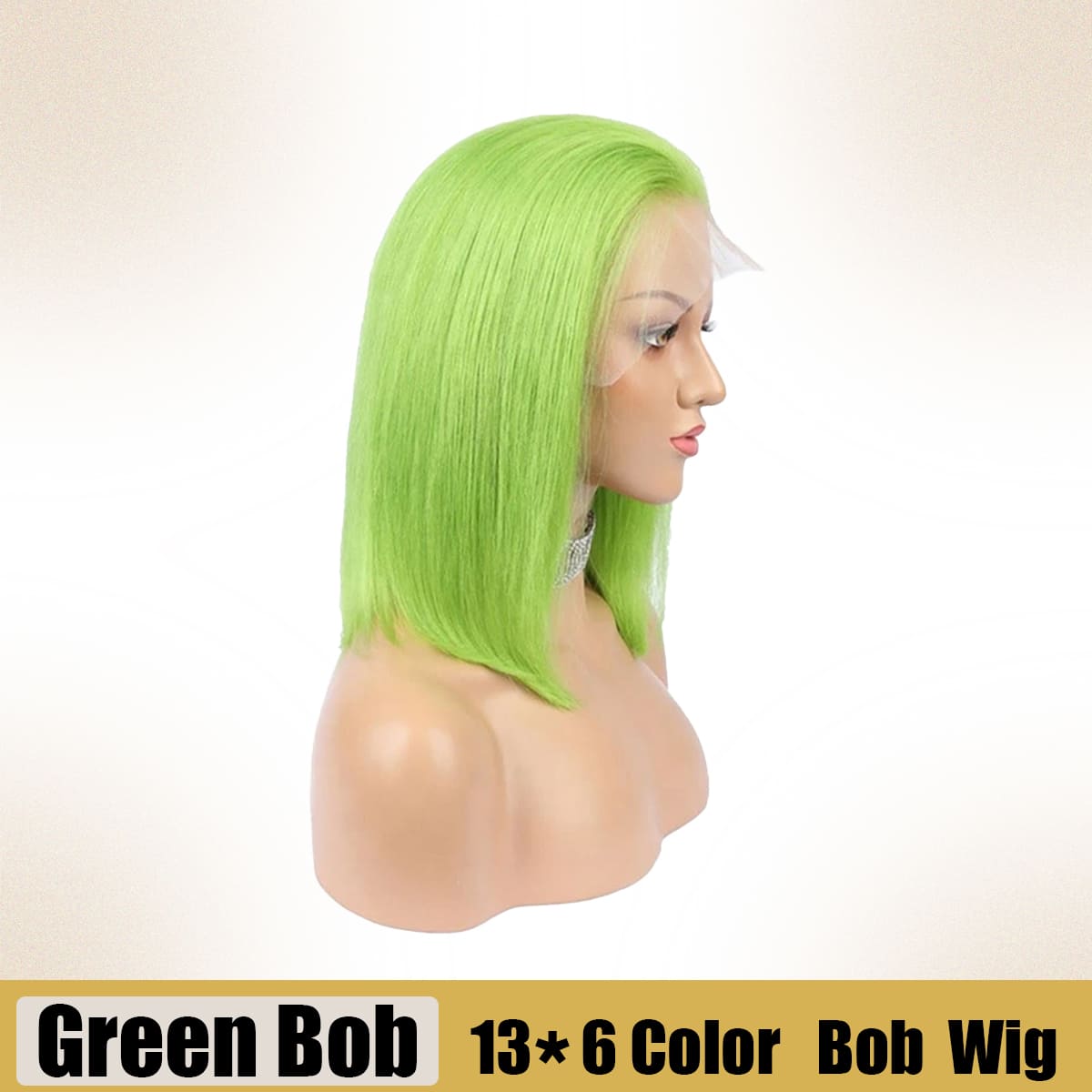 Yoholus Green Bob Wig with 13*6 Transparent Lace Frontal