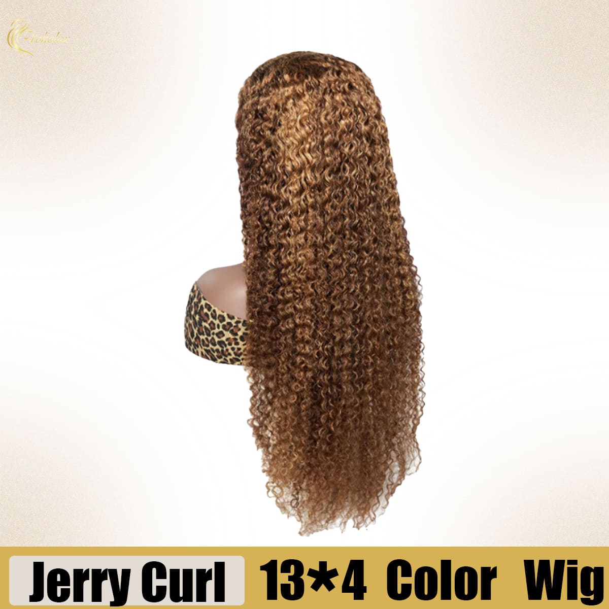Yoholus P4-27 Jerry Curl Wig with 13*4 Transparent Lace Frontal