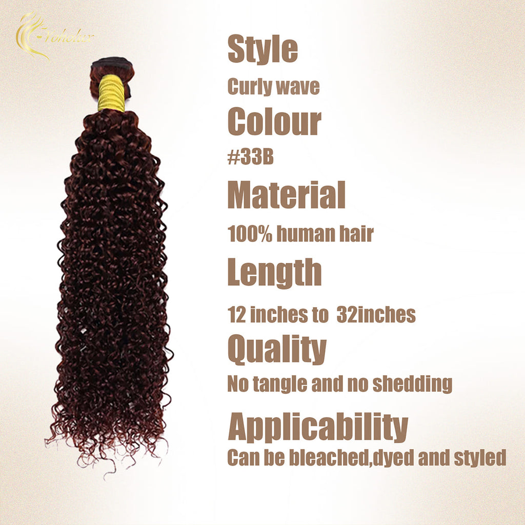 Yoholus #33B Curly Wave Hair Bundle