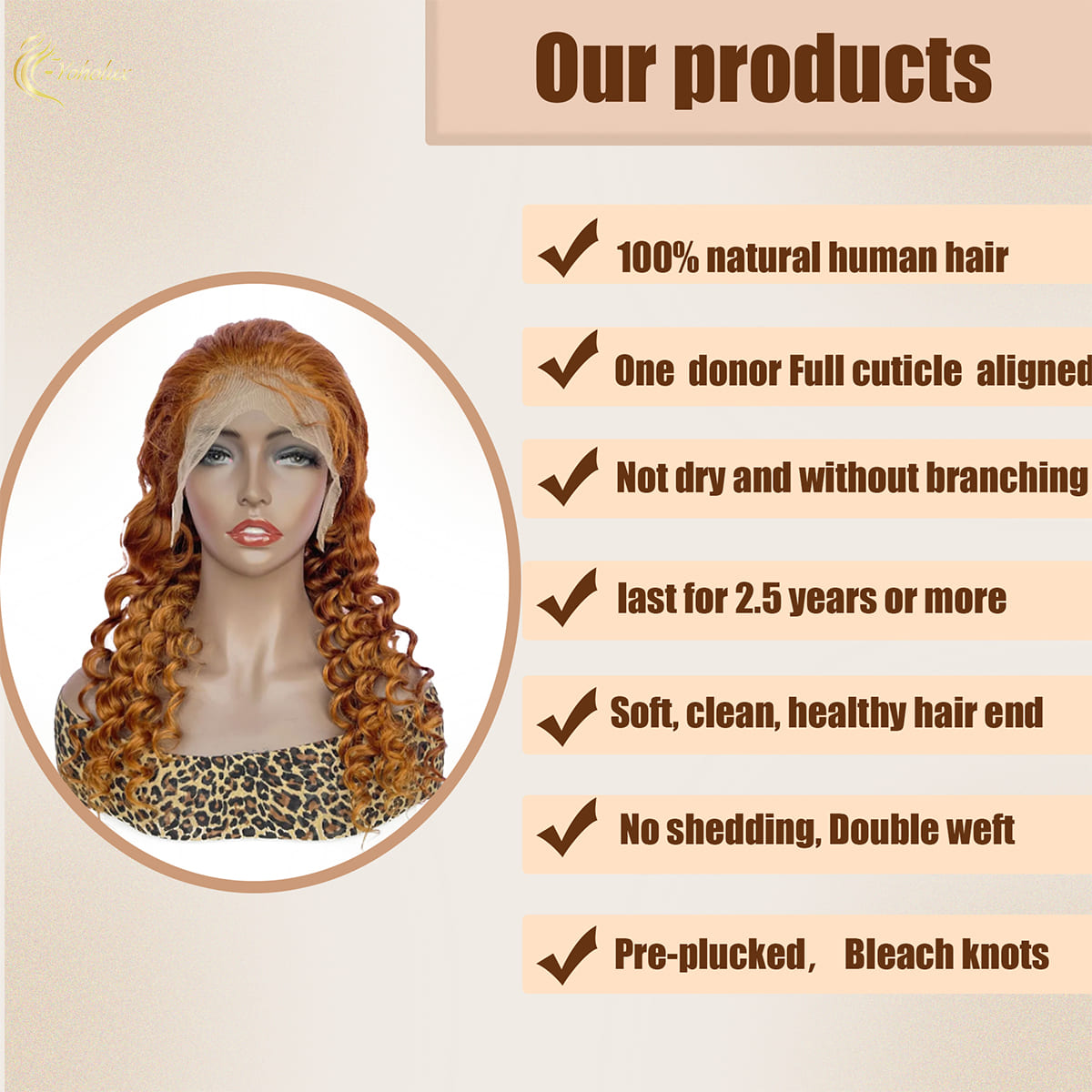 Yoholus 350 Deep Wave Wig with 13*4 Transparent Lace Frontal
