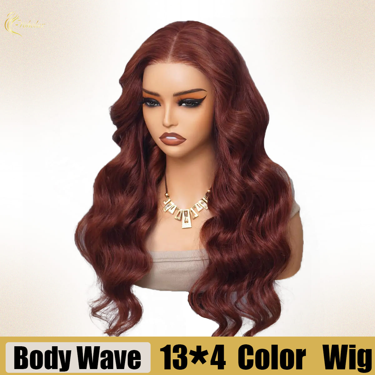 Yoholus Red Body Wave Wig with 13*4 Transparent Lace Frontal
