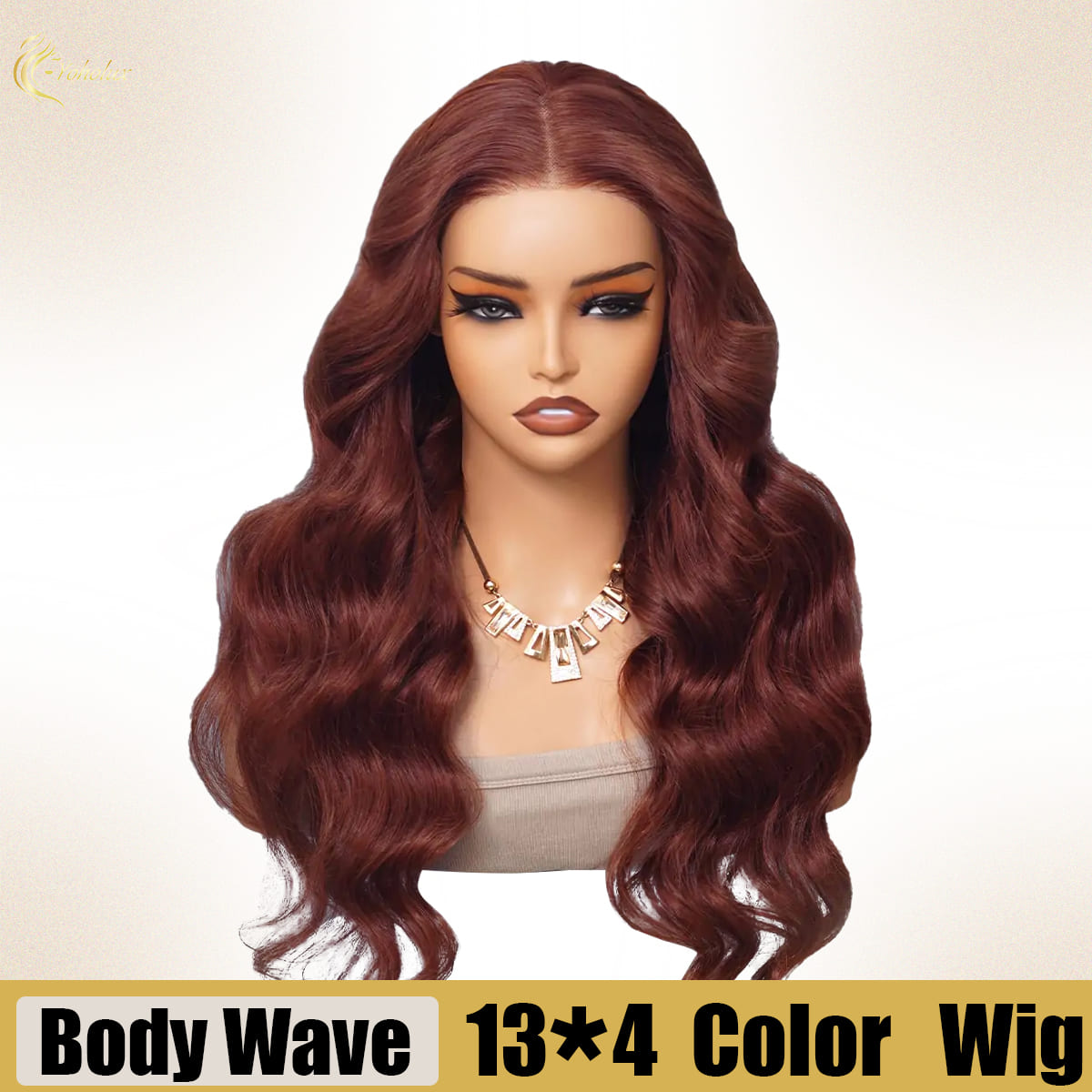 Yoholus Red Body Wave Wig with 13*4 Transparent Lace Frontal