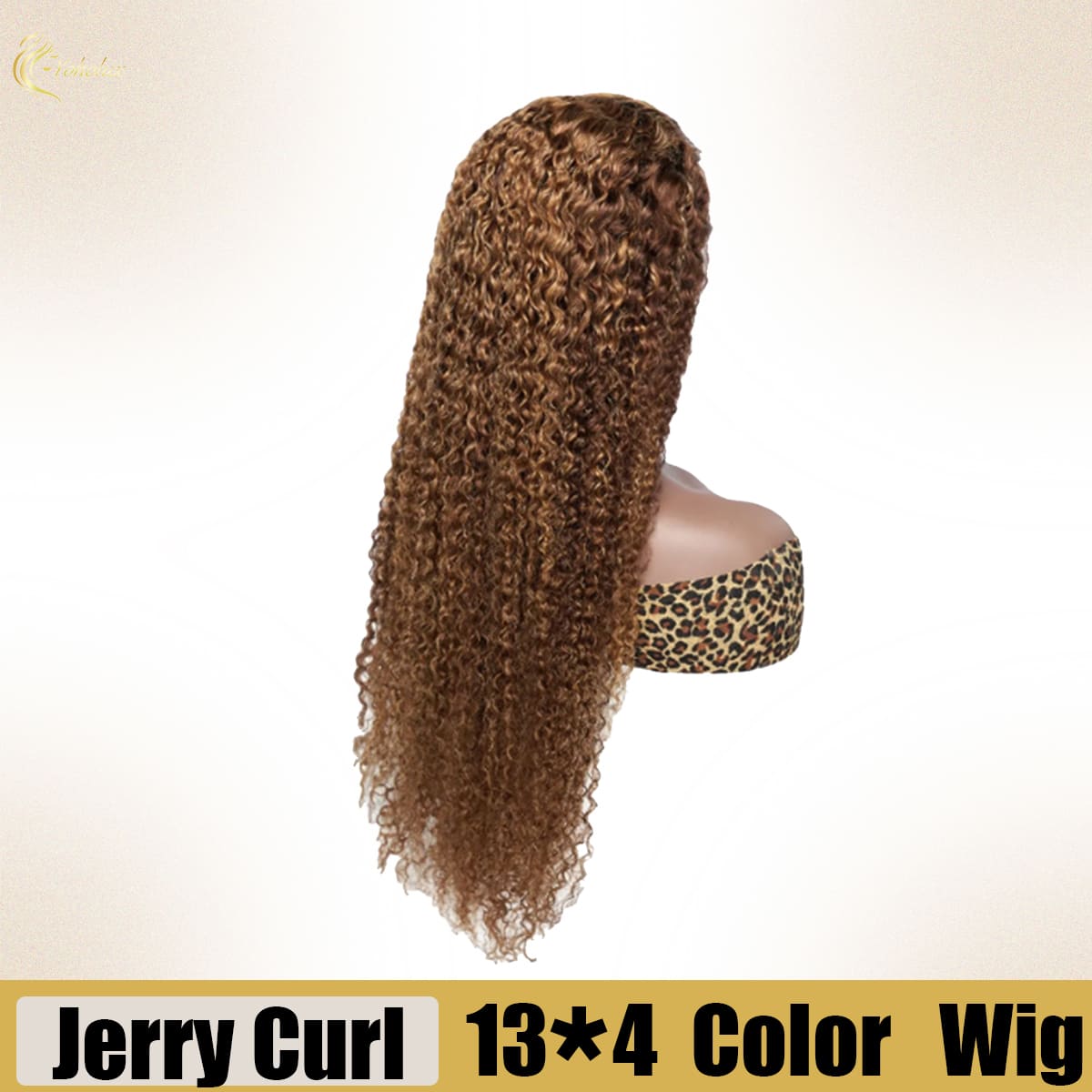 Yoholus P4-27 Jerry Curl Wig with 13*4 Transparent Lace Frontal