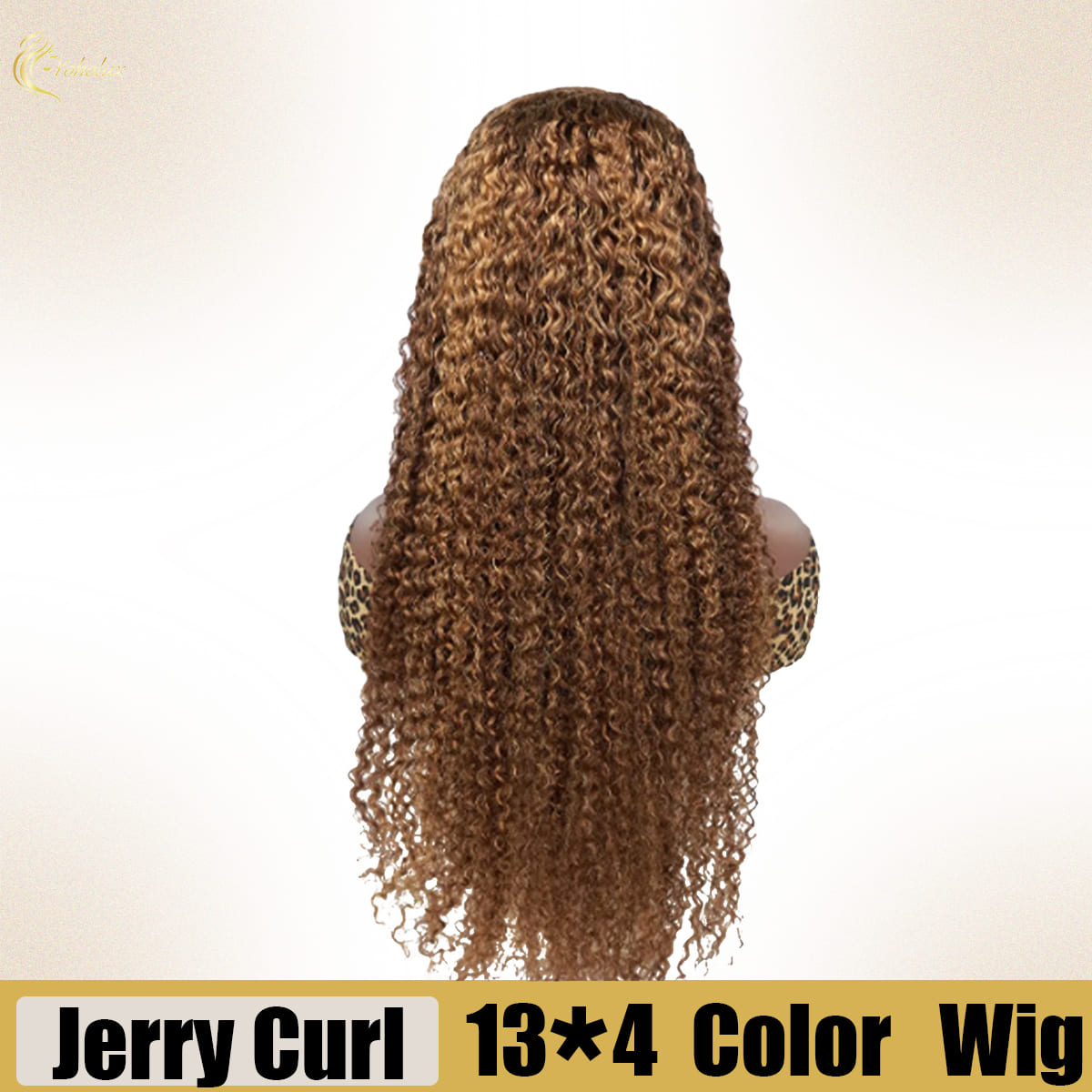Yoholus P4-27 Jerry Curl Wig with 13*4 Transparent Lace Frontal