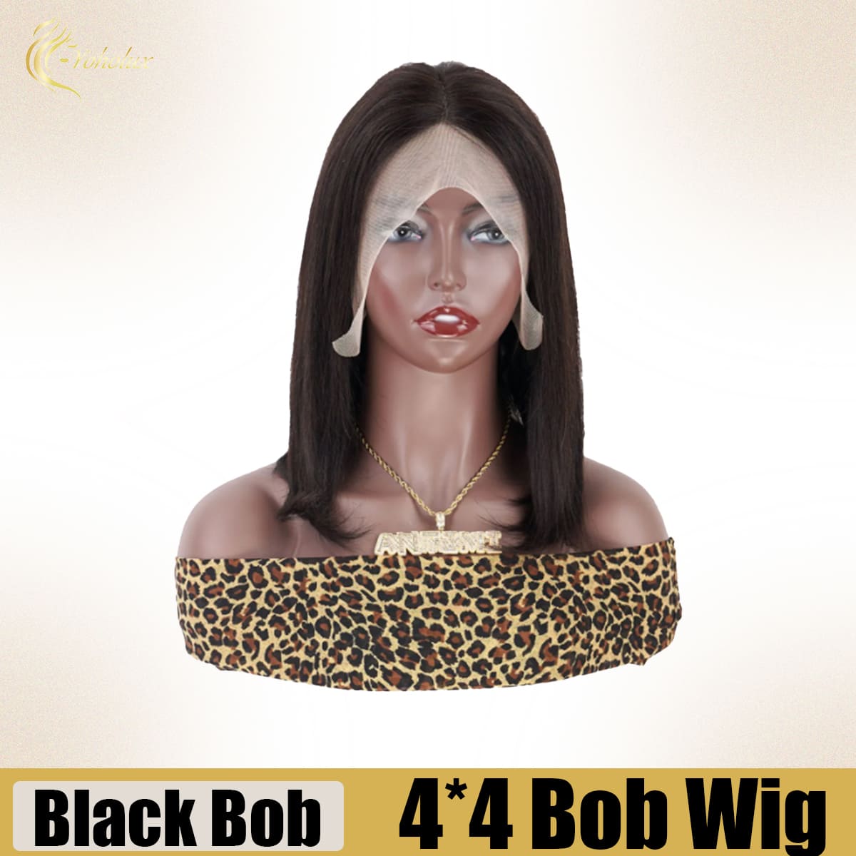 Yoholus Black Bob Wig with 13*6 Transparent Lace Frontal
