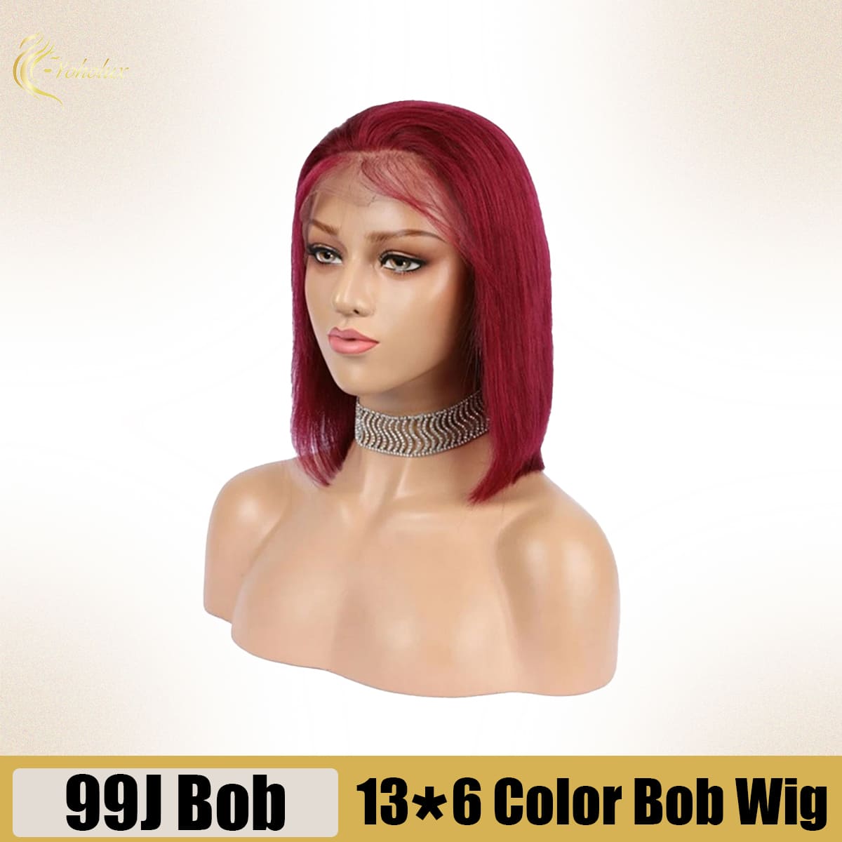 Yoholus Straight 99J Bob Wig With 13*6 Transparent Lace