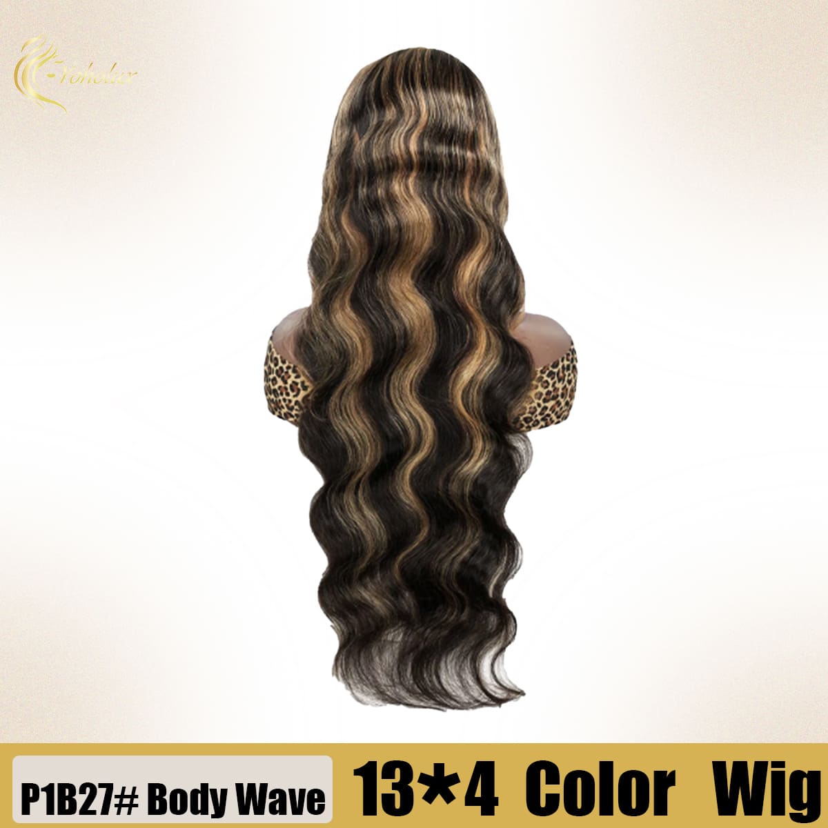 Yoholus P1b27# Body Wave Wig with 13*4 Transparent Lace Frontal