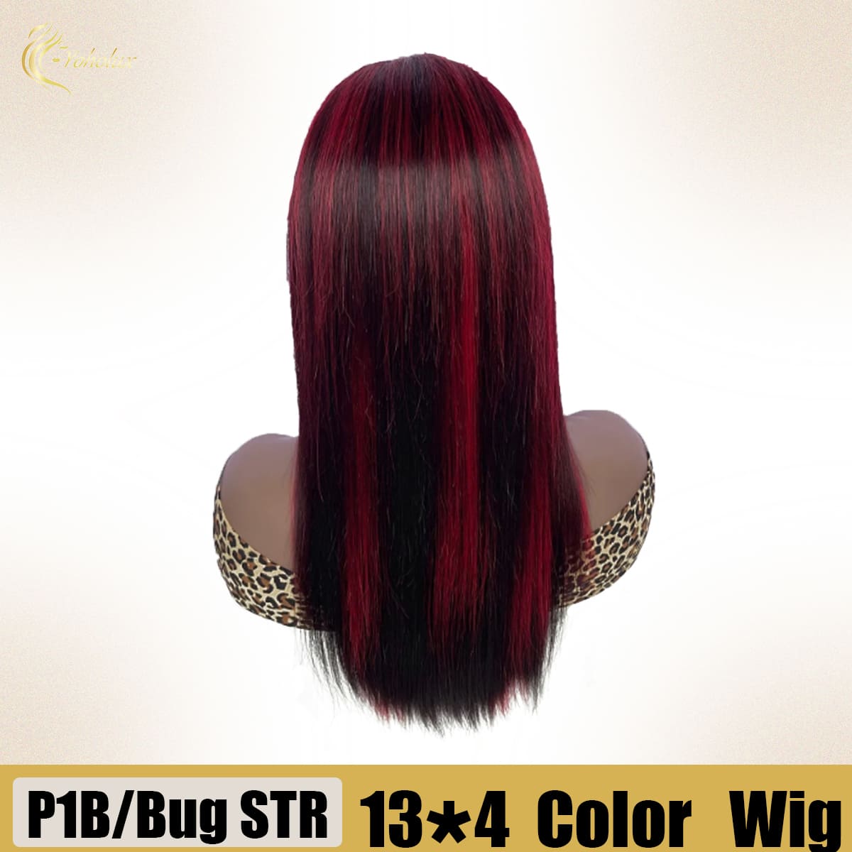 Yoholus P1b/Bug Straight Wig with 13*4 Transparent Lace Frontal