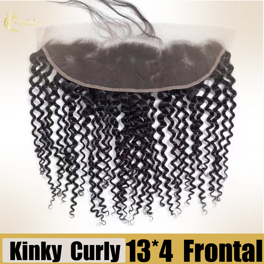 Yoholus 13*4 Transparent Lace Frontal Kinky Curl Human Hair