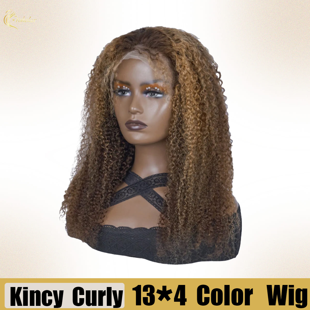 Yoholus P4-27 Kincy Curly Wig with 13*4 Transparent Lace Frontal