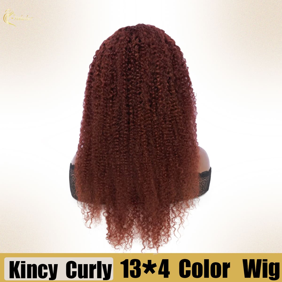 Yoholus Red Kincy Curly Wig with 13*4 Transparent Lace Frontal