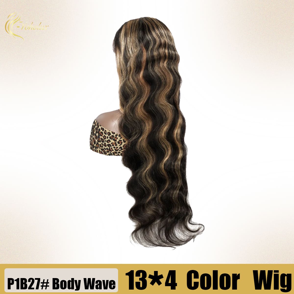 Yoholus P1b27# Body Wave Wig with 13*4 Transparent Lace Frontal