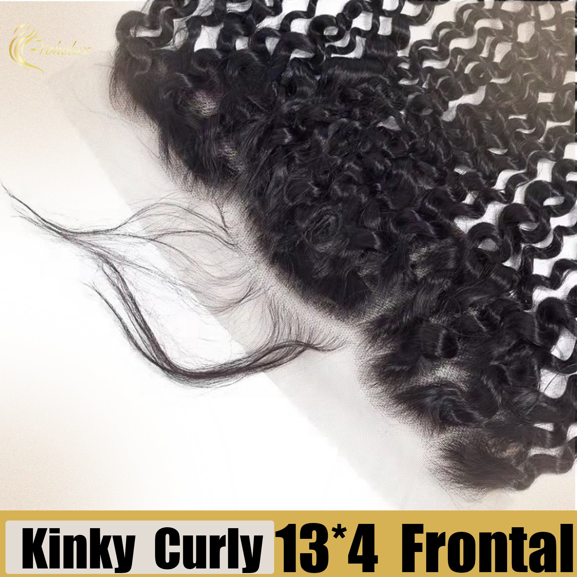 Yoholus 13*4 Transparent Lace Frontal Kinky Curl Human Hair