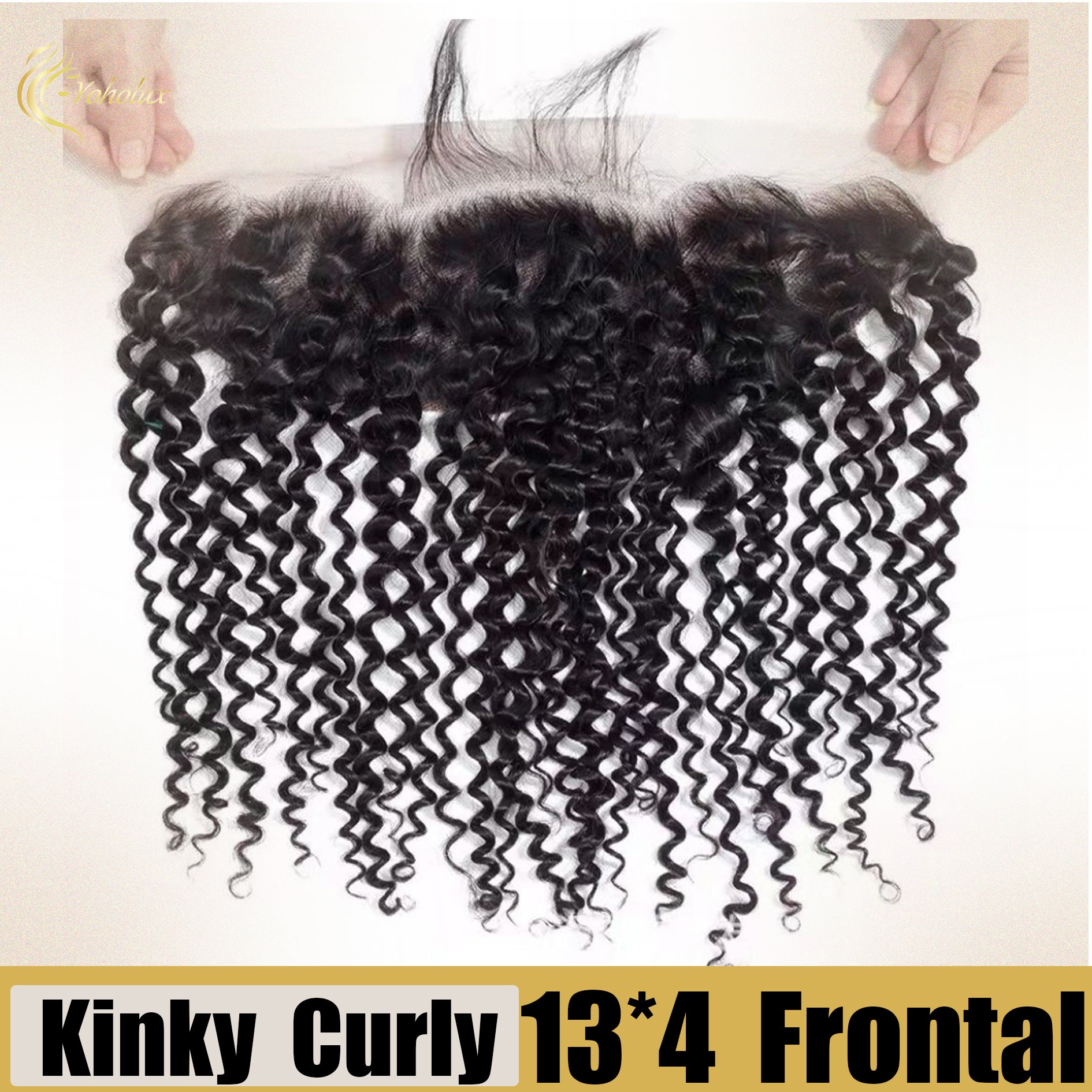 Yoholus 13*4 Transparent Lace Frontal Kinky Curl Human Hair