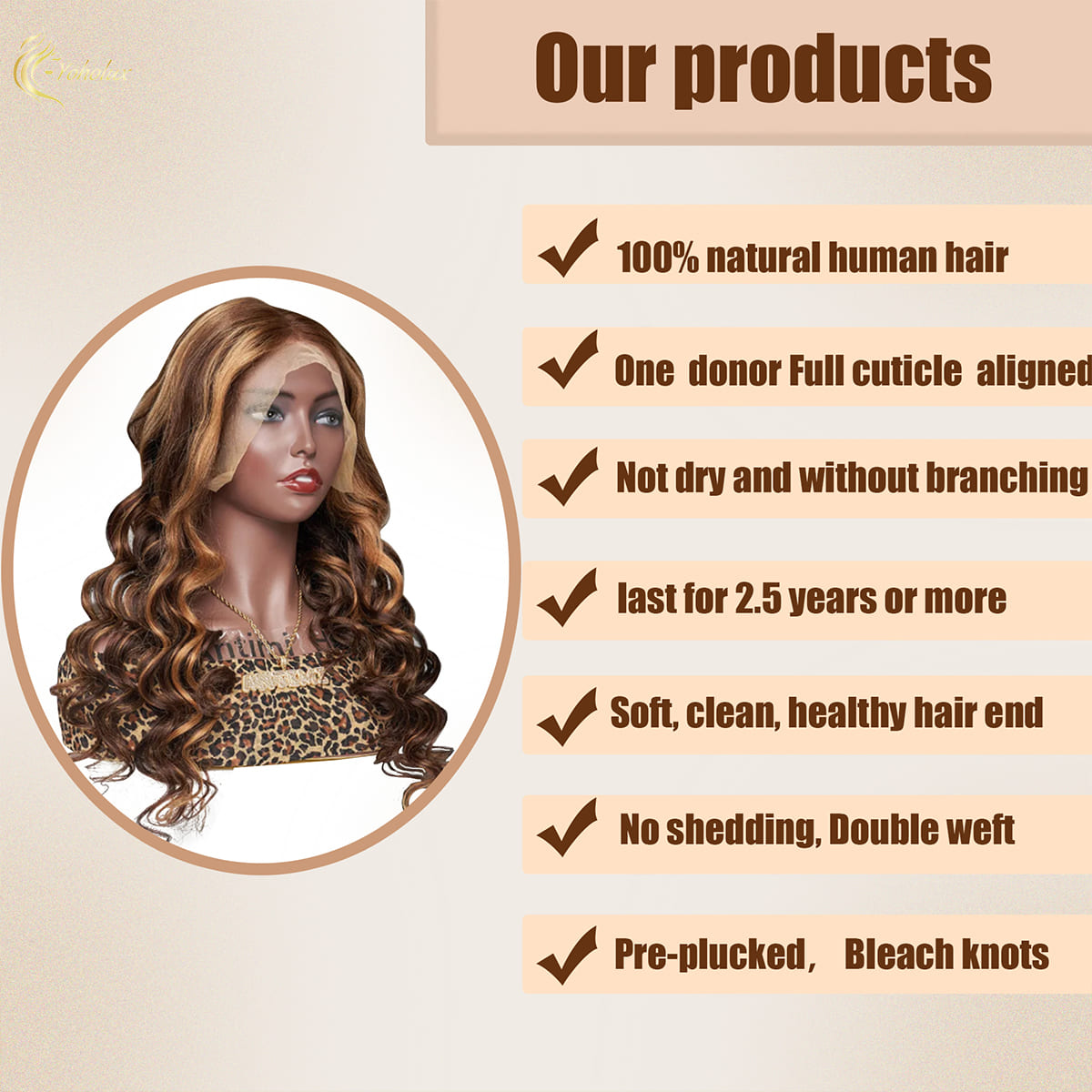 Yoholus P4-27 Loose Wave Wig with 13*4 Transparent Lace Frontal