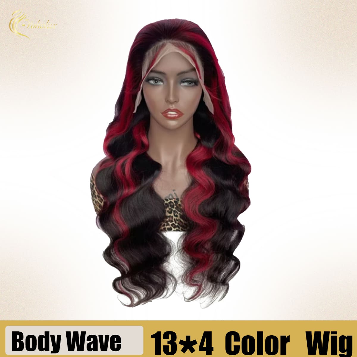 Yoholus P1b/Bug Body Wave Wig with 13*4 Transparent Lace Frontal