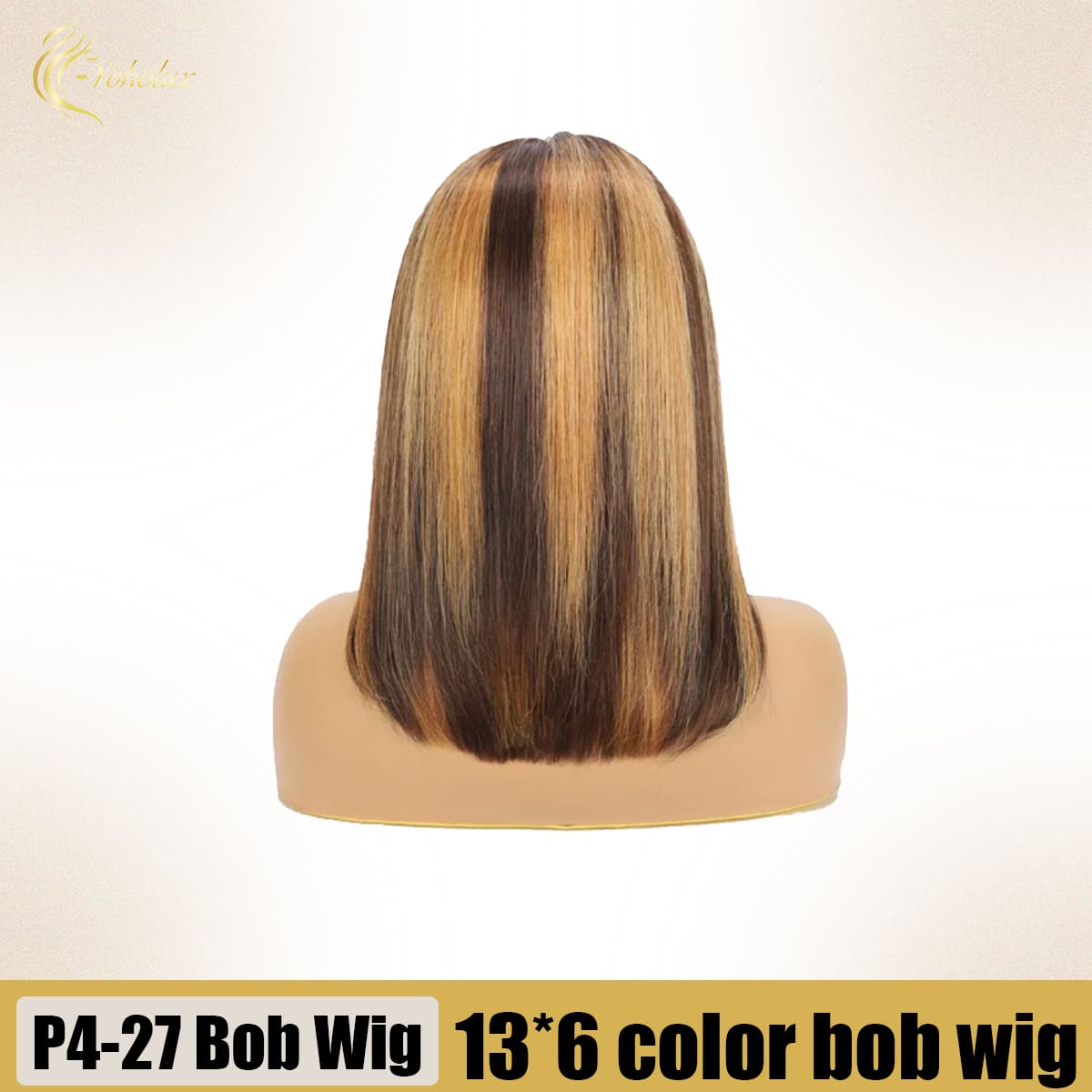 Yoholus P4-27 Bob Wig with 13*6 Transparent Lace Frontal
